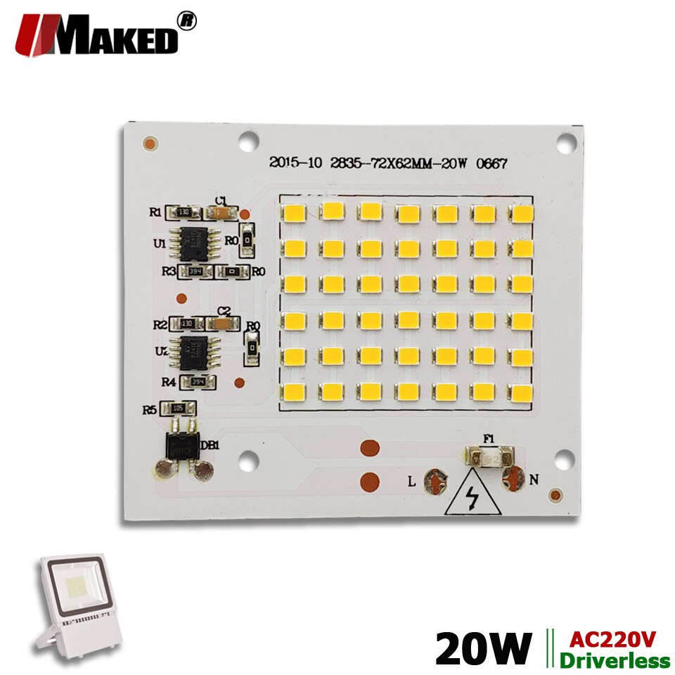 AC220V LED PCB 20W 72x62mm 1800lm LED   ..